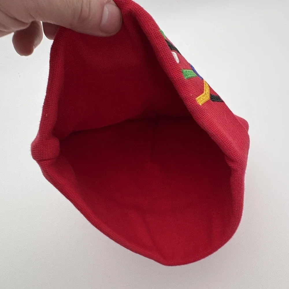 B.ROYALTY Beanie‎ Hat Mens One Size Red Knit Cuffed Embroidered Stretch Winter
